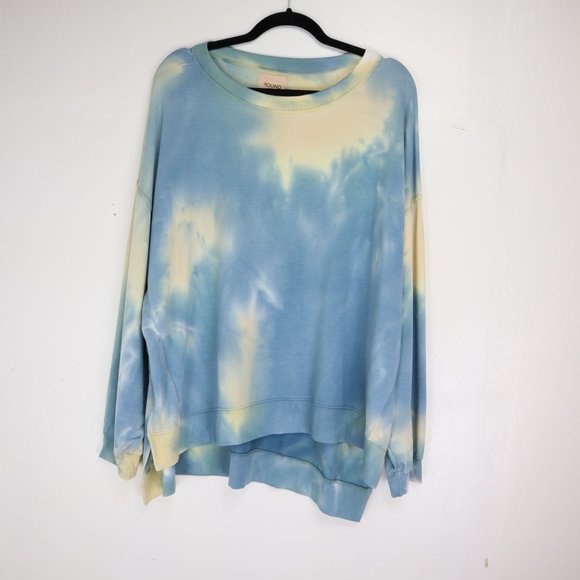 NEW Found Los Angeles Women's L Tie Dye Step Hem Cozy Sweatshirt Top Moon Shadow - Picture 4 of 8